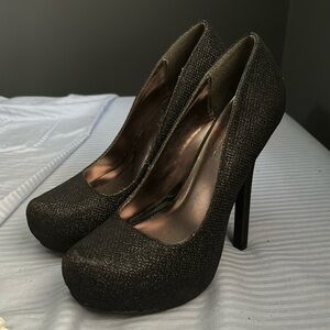 Black sparkly heels